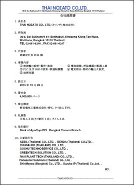 タイノザト株式会社 会社案内